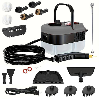 Household steam cleaner designed to help loosen kitchen grease and dirt on manufacturer-approved surfaces.