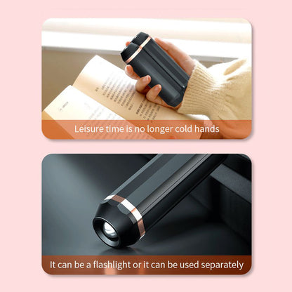 Compact outdoor hand warmers with an integrated flashlight for low-light conditions and chilly weather.