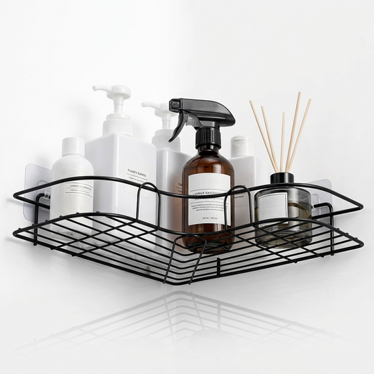 Wall-Mounted Bathroom Shelf – No-Drill Triangle Shower Caddy