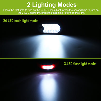 Older woman exploring practical home safety products online, including a portable LED light for illuminating dim closets, storage spaces, and household work areas.