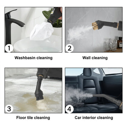 Handheld steam cleaning appliance designed to help loosen dirt and residue from suitable household surfaces.