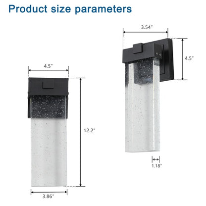 Two-piece set of modern black exterior wall lights for refreshing the look of entryways and outdoor walls.